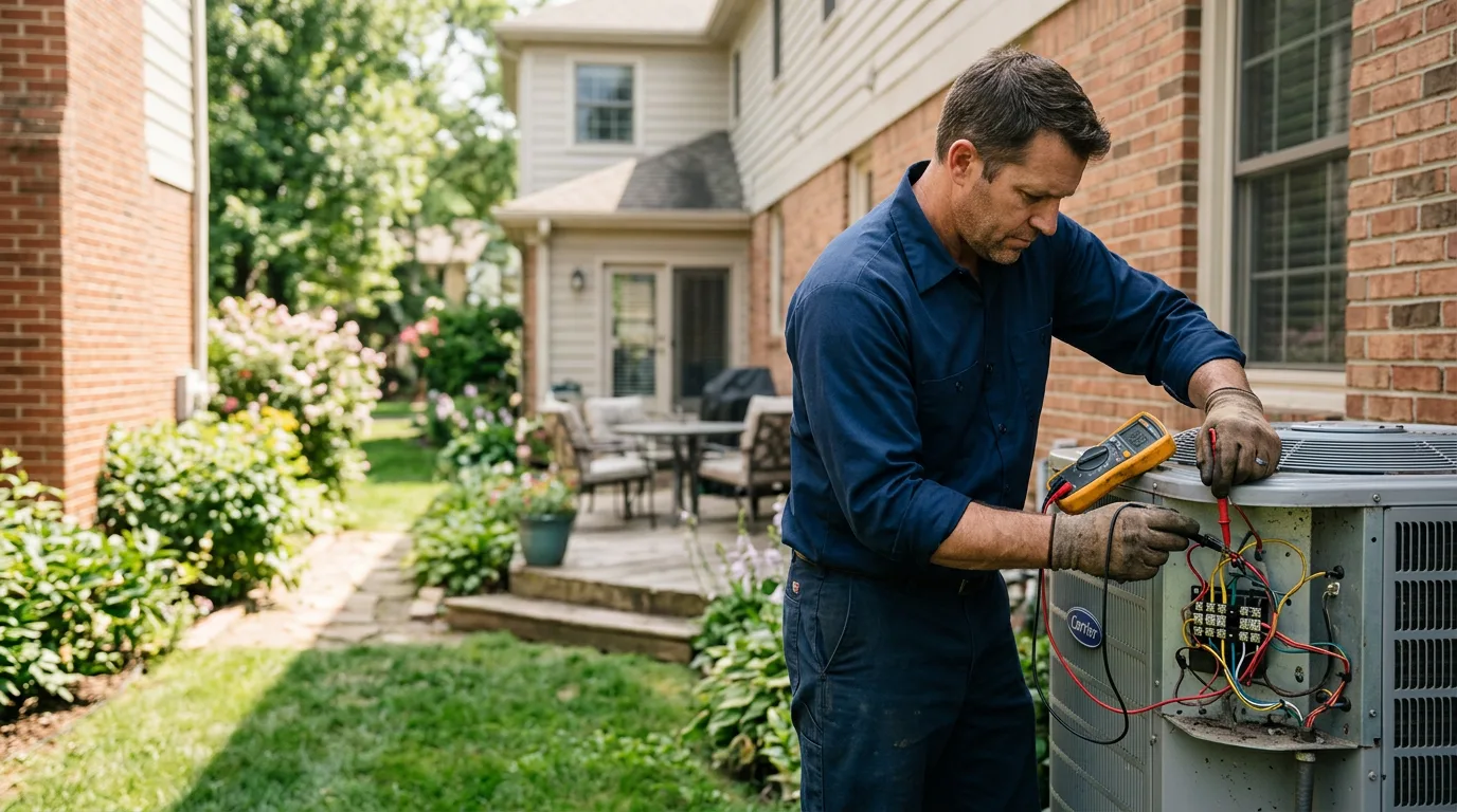 HVAC technician working near Payson, IL